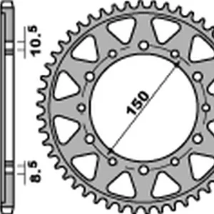 Autentický PBR rozeta 860 49 C45 YAMAHA FZS 600 FAZER/YZF THUNDERCAT '96-'03, GTS 1000 '93-'01, XJR 1200/1300, FJ 1100/1200 (JTR859.49) (ŁAŃC. 530) (MADE IN ITALY)